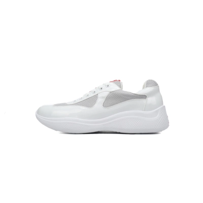 Prada America’s Cup Patent Leather and Technical Fabric Sneakers White 01
