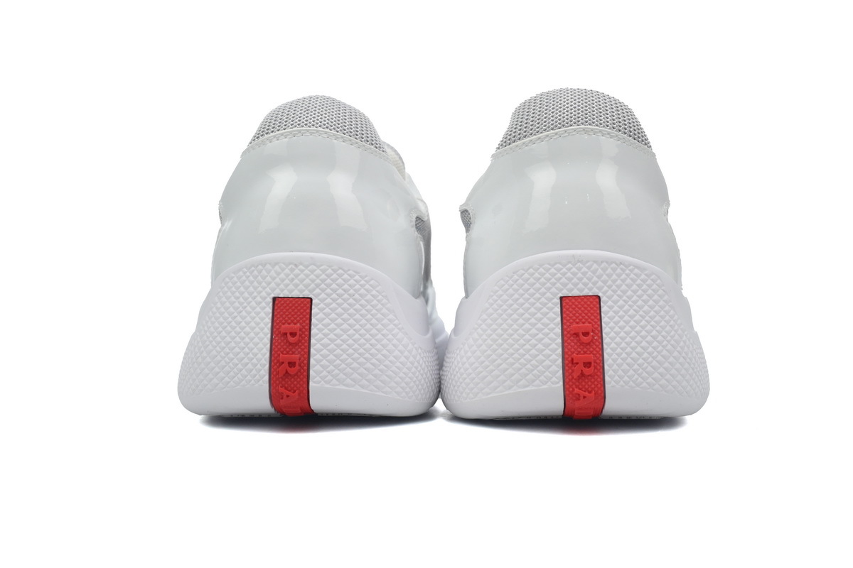 Prada America’s Cup Patent Leather and Technical Fabric Sneakers White