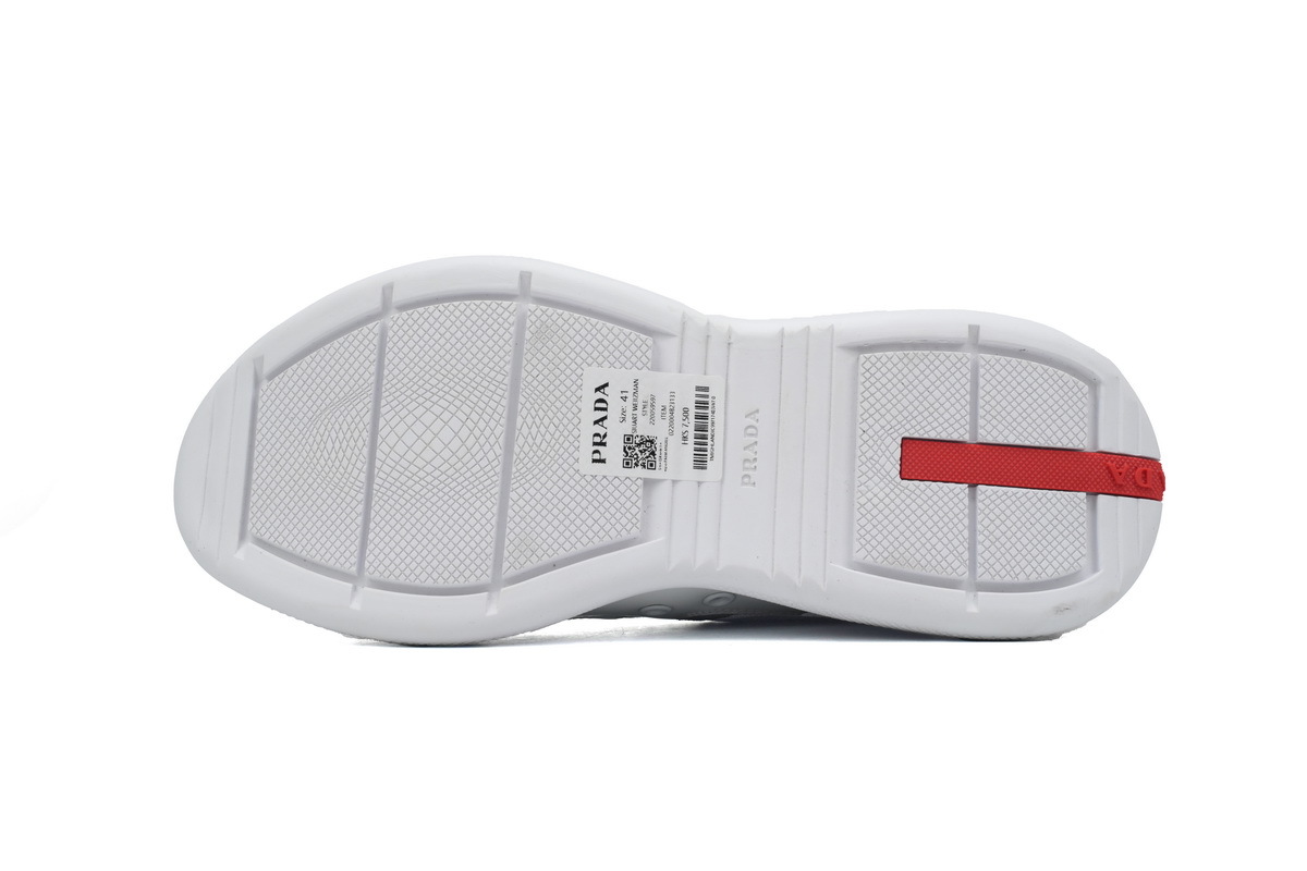 Prada America’s Cup Patent Leather and Technical Fabric Sneakers White