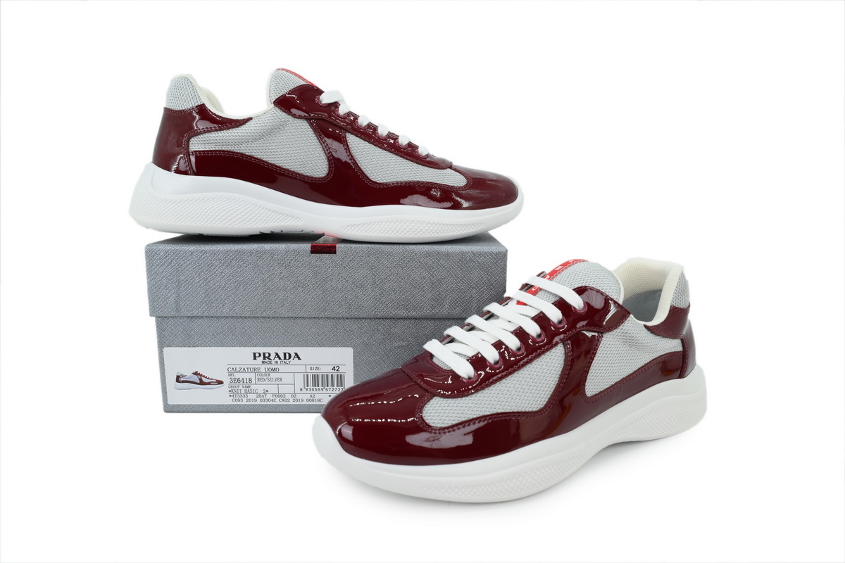 Prada America’s Cup Patent Wine Red