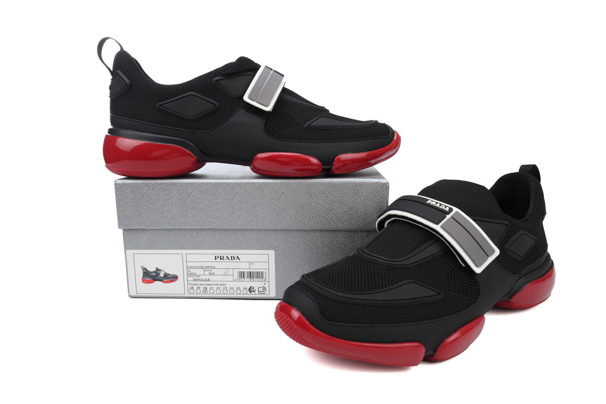 Prada Cloudbust Velcro Sneakers Black Red