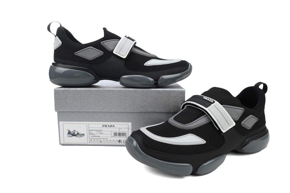 Prada Cloudbust Velcro Sneakers Black White