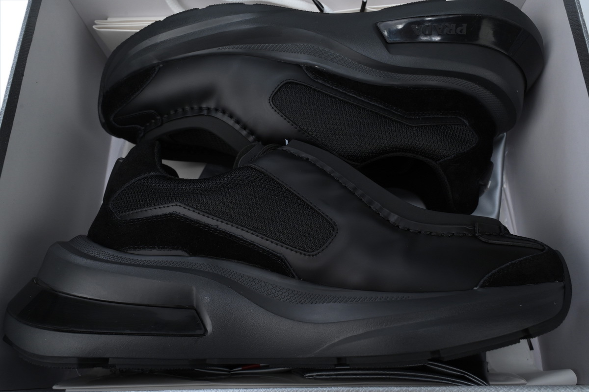 Prada Collision Technical Fabric Sneakers Black
