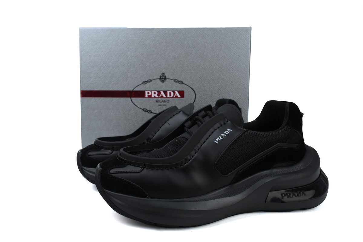 Prada Collision Technical Fabric Sneakers Black