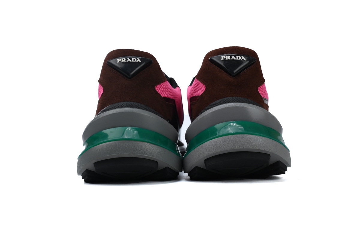 Prada Collision Technical Fabric Sneakers Black Wine Red