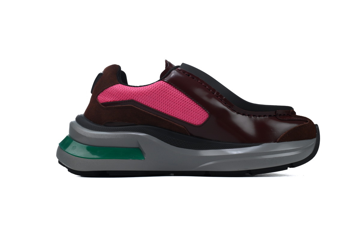 Prada Collision Technical Fabric Sneakers Black Wine Red