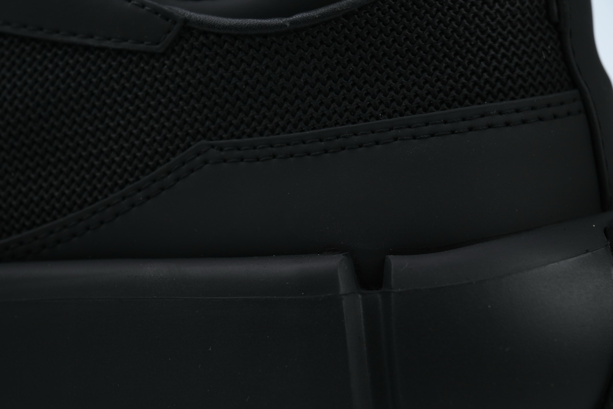 Prada Segment Neoprene and Rubber Sneakers Black Red