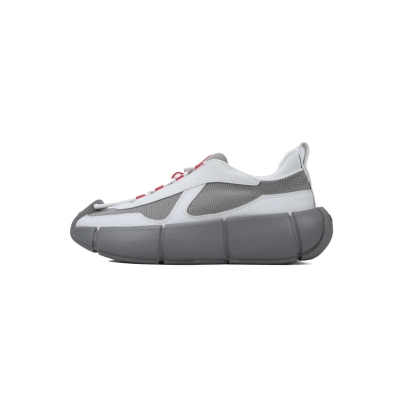 Prada Segment Neoprene and Rubber Sneakers Gray White 01