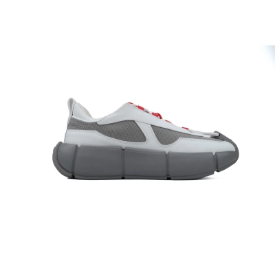 Prada Segment Neoprene and Rubber Sneakers Gray White 02