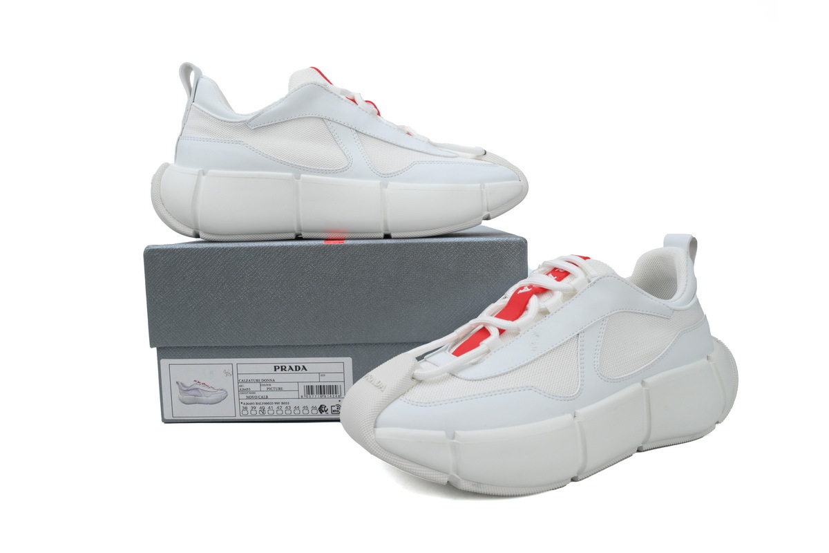 Prada Segment Neoprene and Rubber Sneakers White