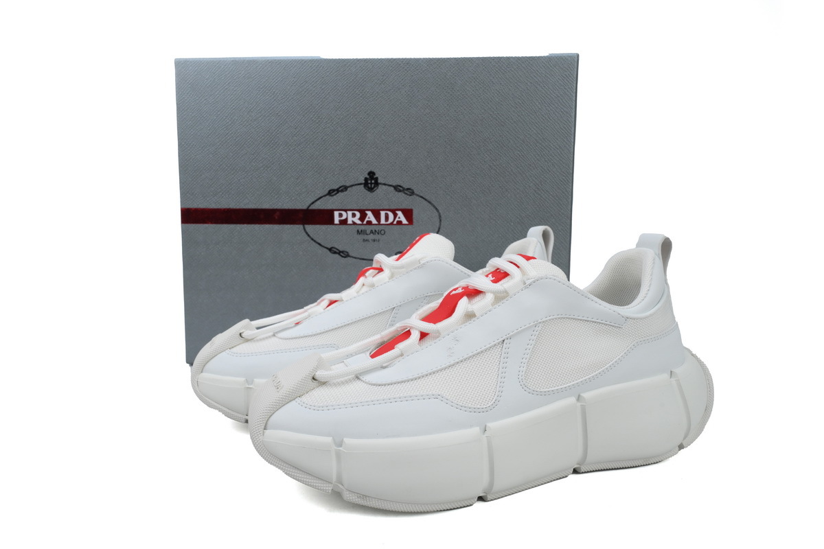 Prada Segment Neoprene and Rubber Sneakers White