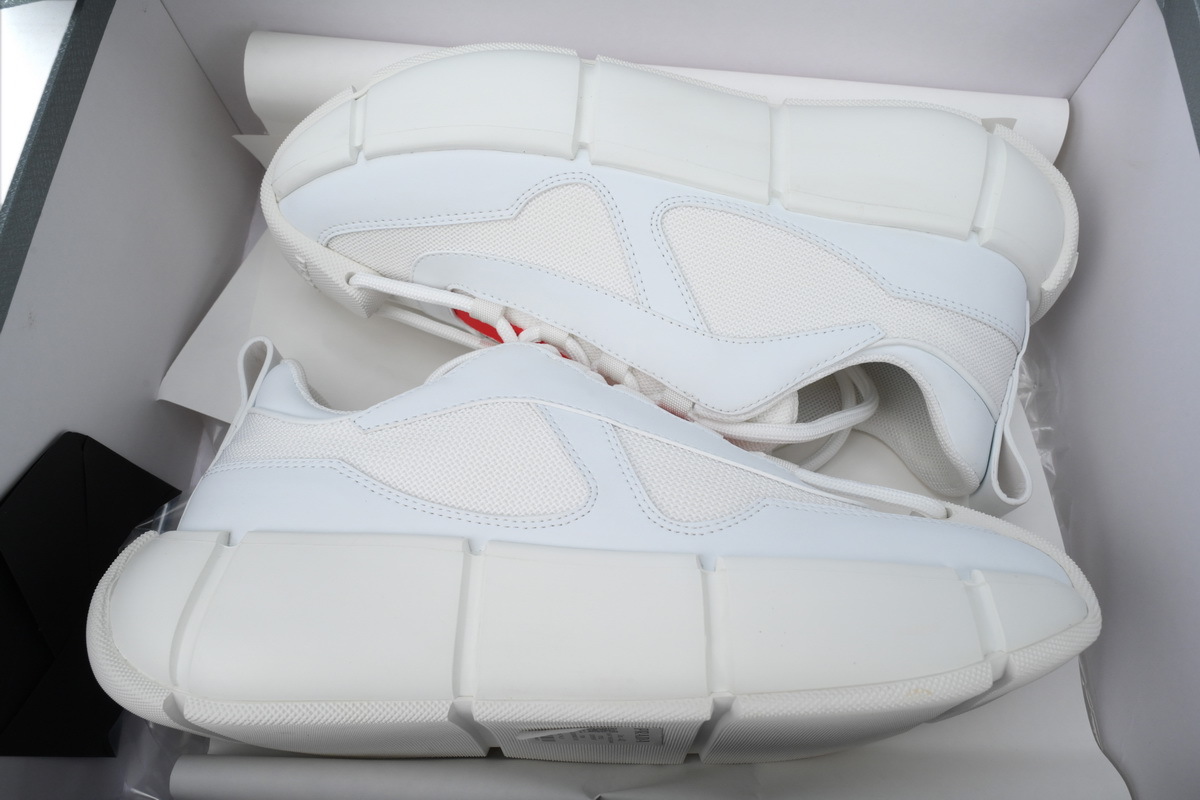 Prada Segment Neoprene and Rubber Sneakers White