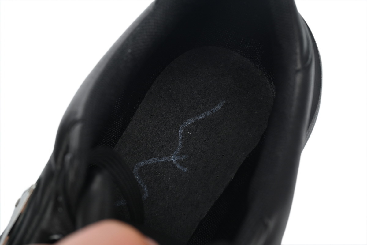 Prada Triangle Logo Leather Platform Sneakers Black
