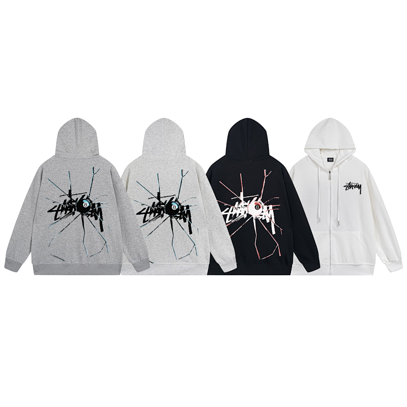 Stussy Abstract Line Figure Full-Zip Hoodie
