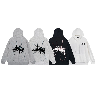 Stussy Abstract Line Figure Full-Zip Hoodie 01