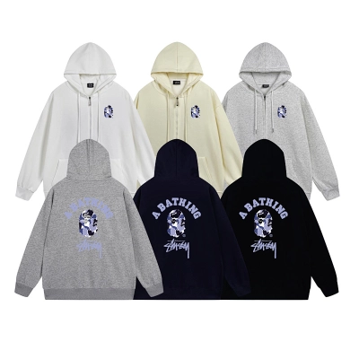 Stussy Blue Arch Portrait Full-Zip Hoodie 01