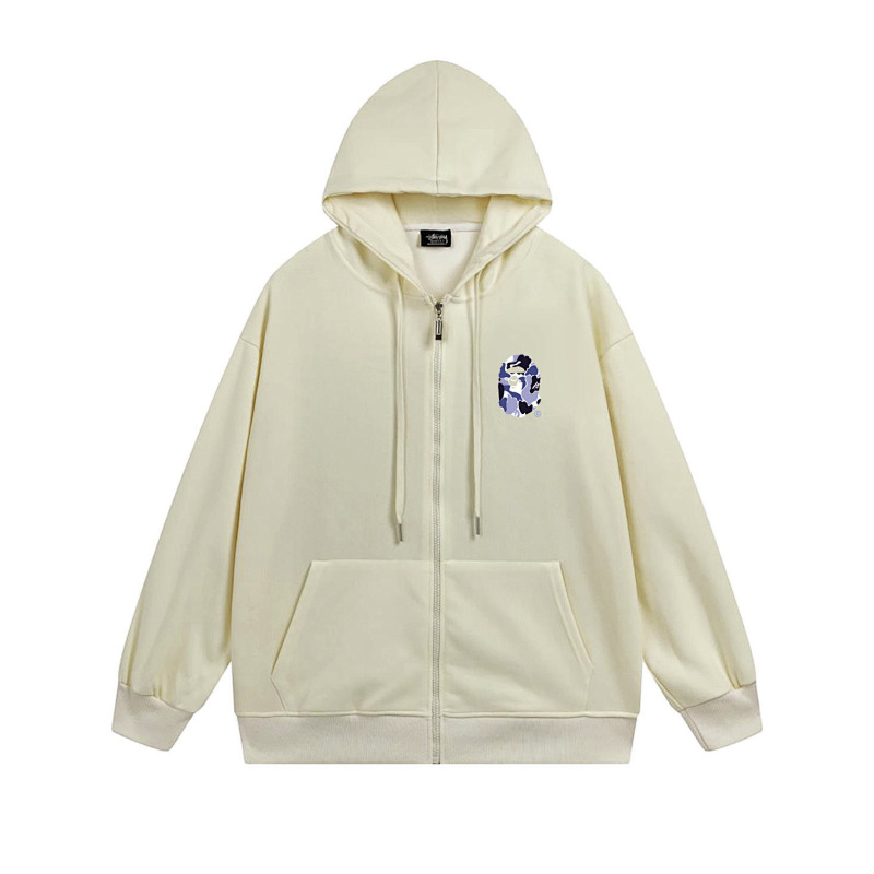 Stussy Blue Arch Portrait Full-Zip Hoodie