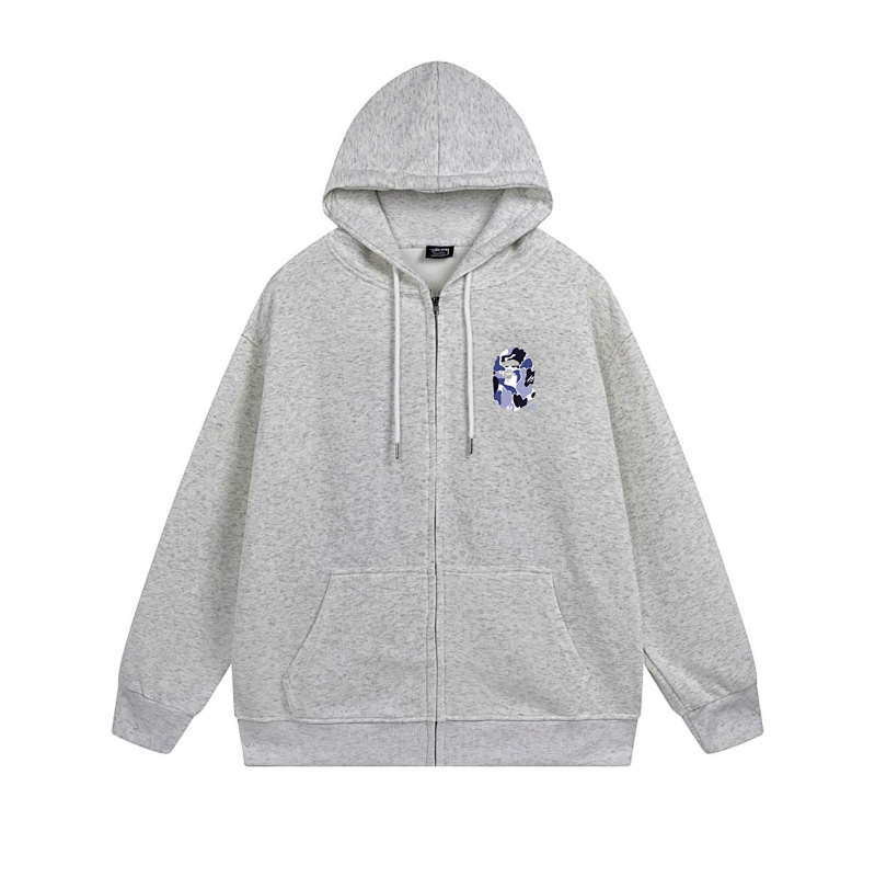 Stussy Blue Arch Portrait Full-Zip Hoodie