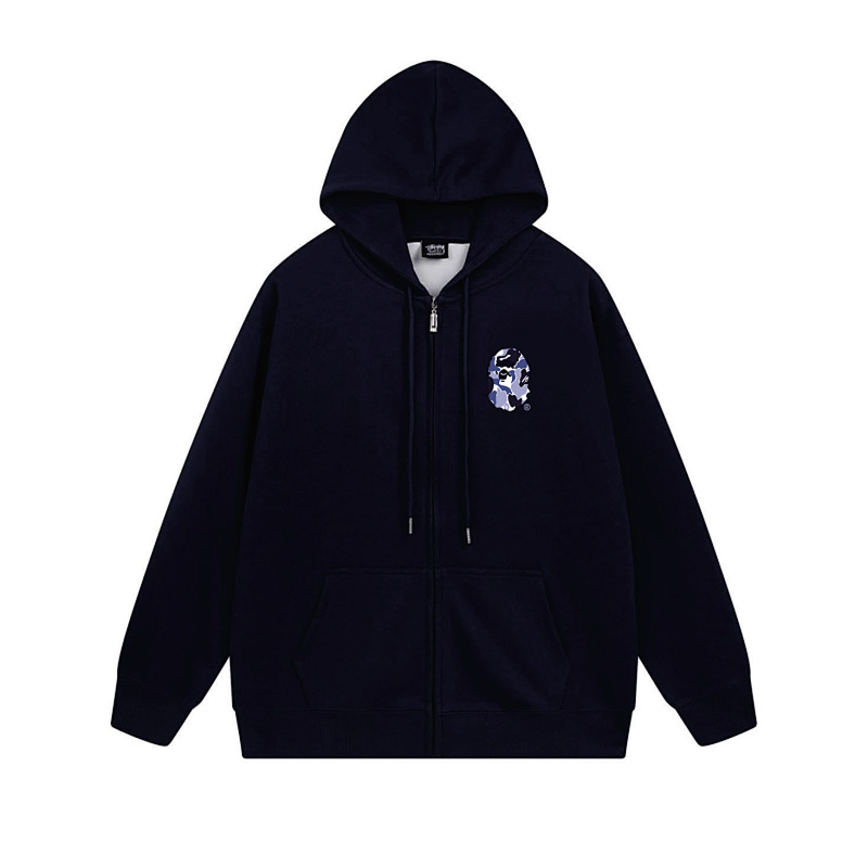 Stussy Blue Arch Portrait Full-Zip Hoodie