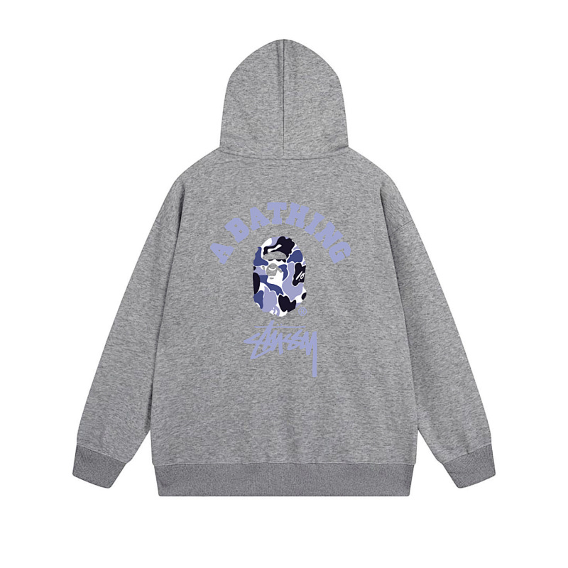 Stussy Blue Arch Portrait Full-Zip Hoodie
