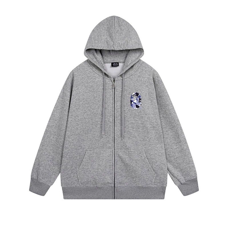 Stussy Blue Arch Portrait Full-Zip Hoodie