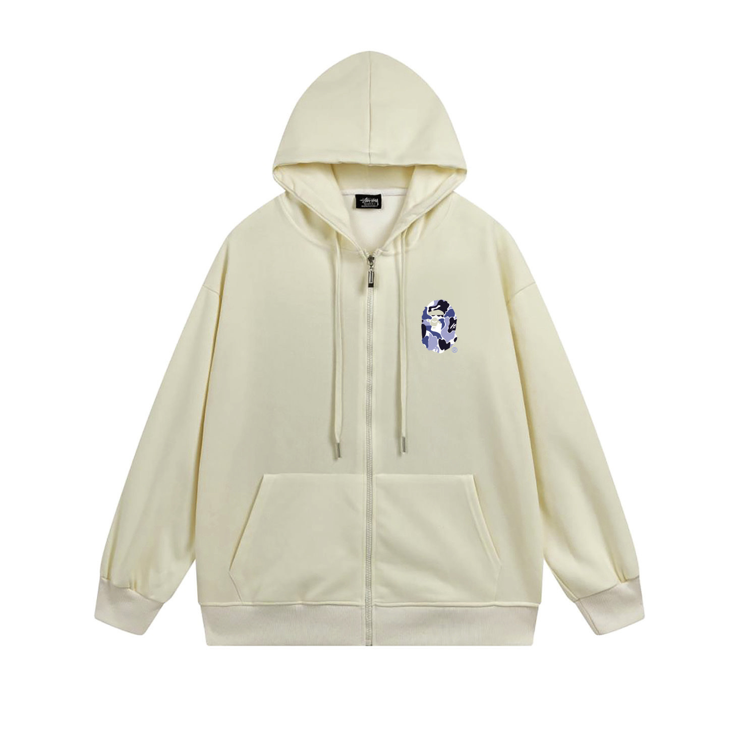 Stussy Blue Arch Portrait Full-Zip Hoodie