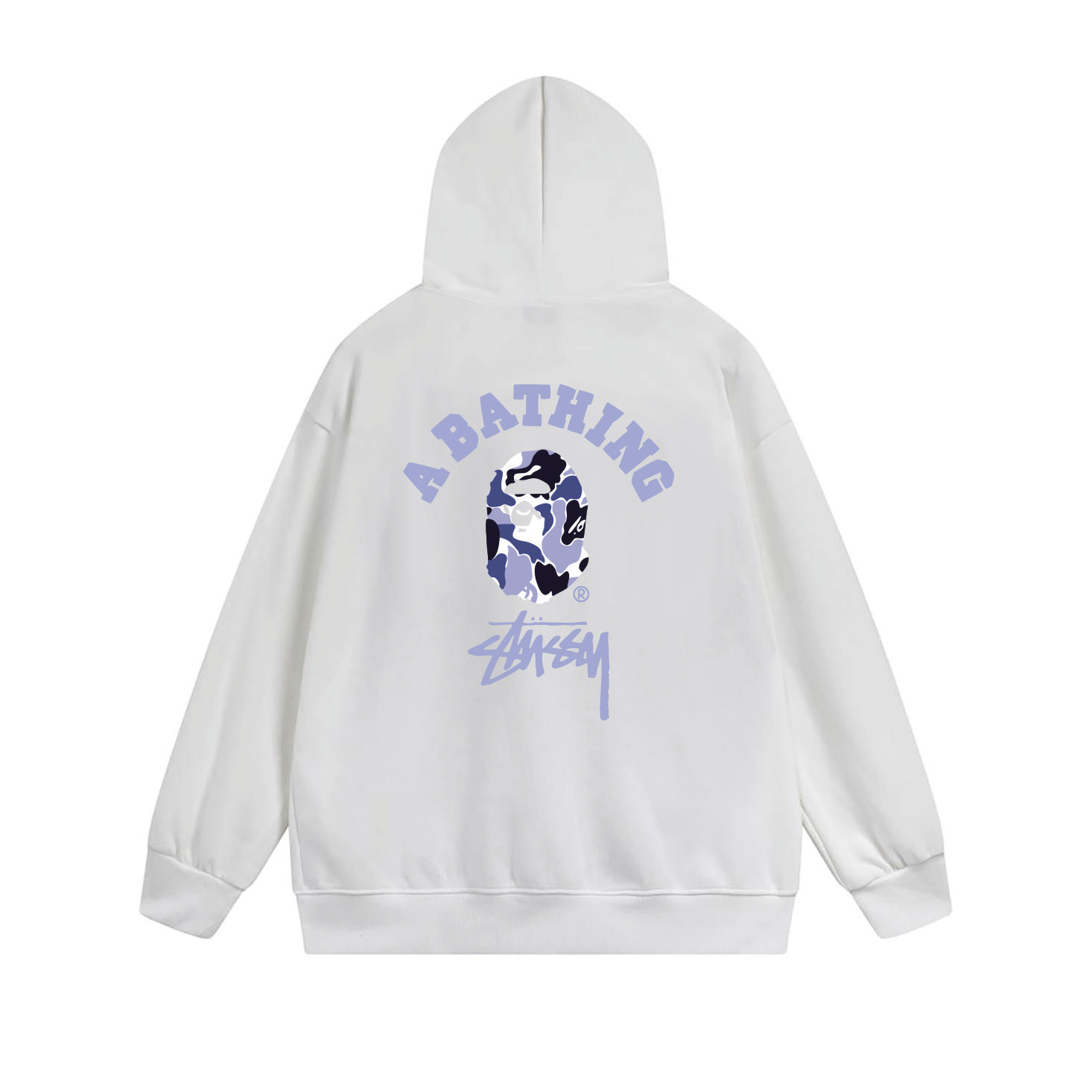 Stussy Blue Arch Portrait Full-Zip Hoodie