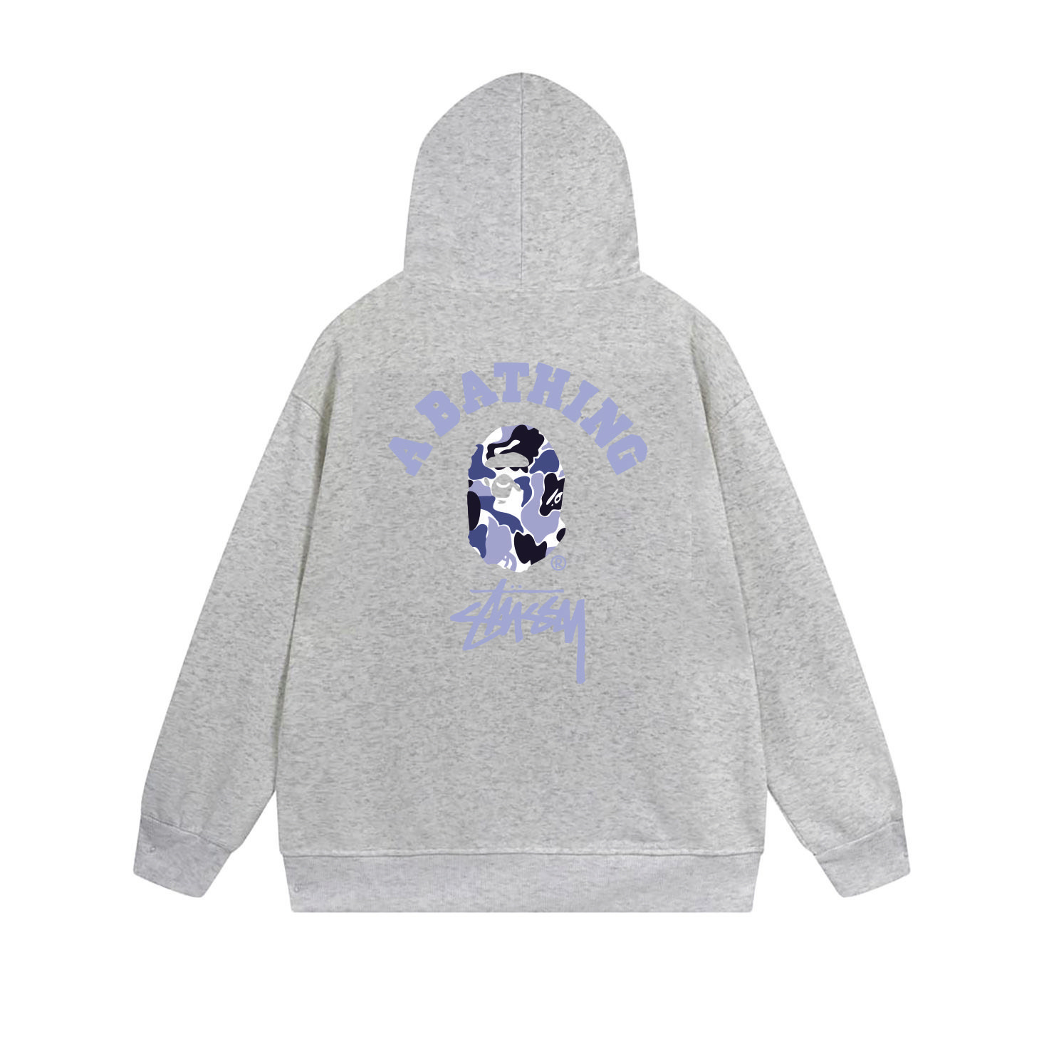 Stussy Blue Arch Portrait Full-Zip Hoodie