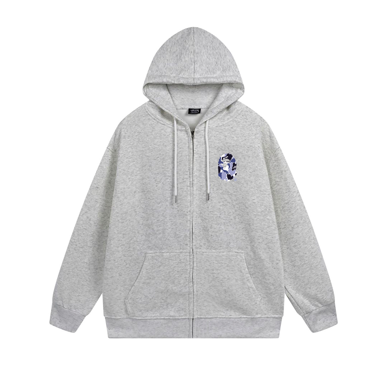 Stussy Blue Arch Portrait Full-Zip Hoodie