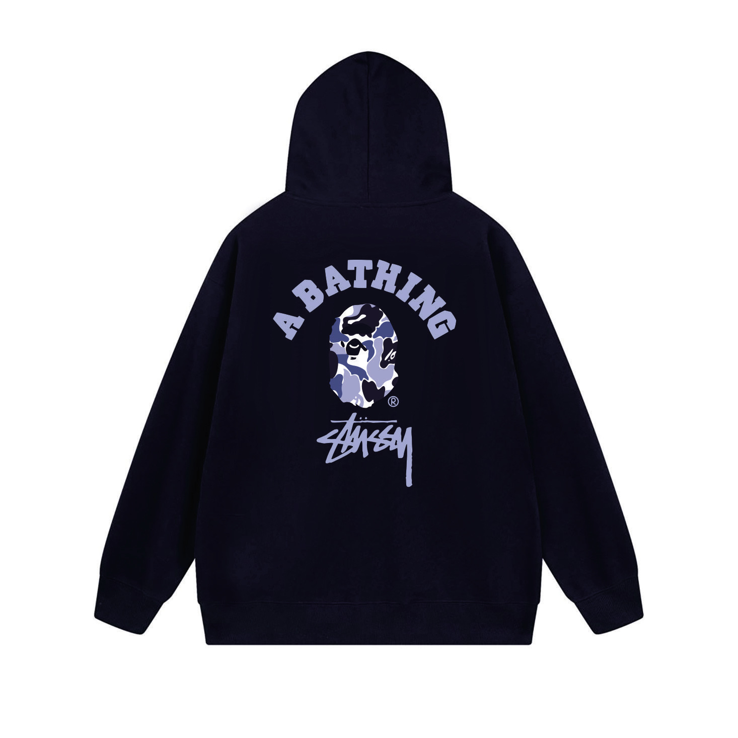 Stussy Blue Arch Portrait Full-Zip Hoodie