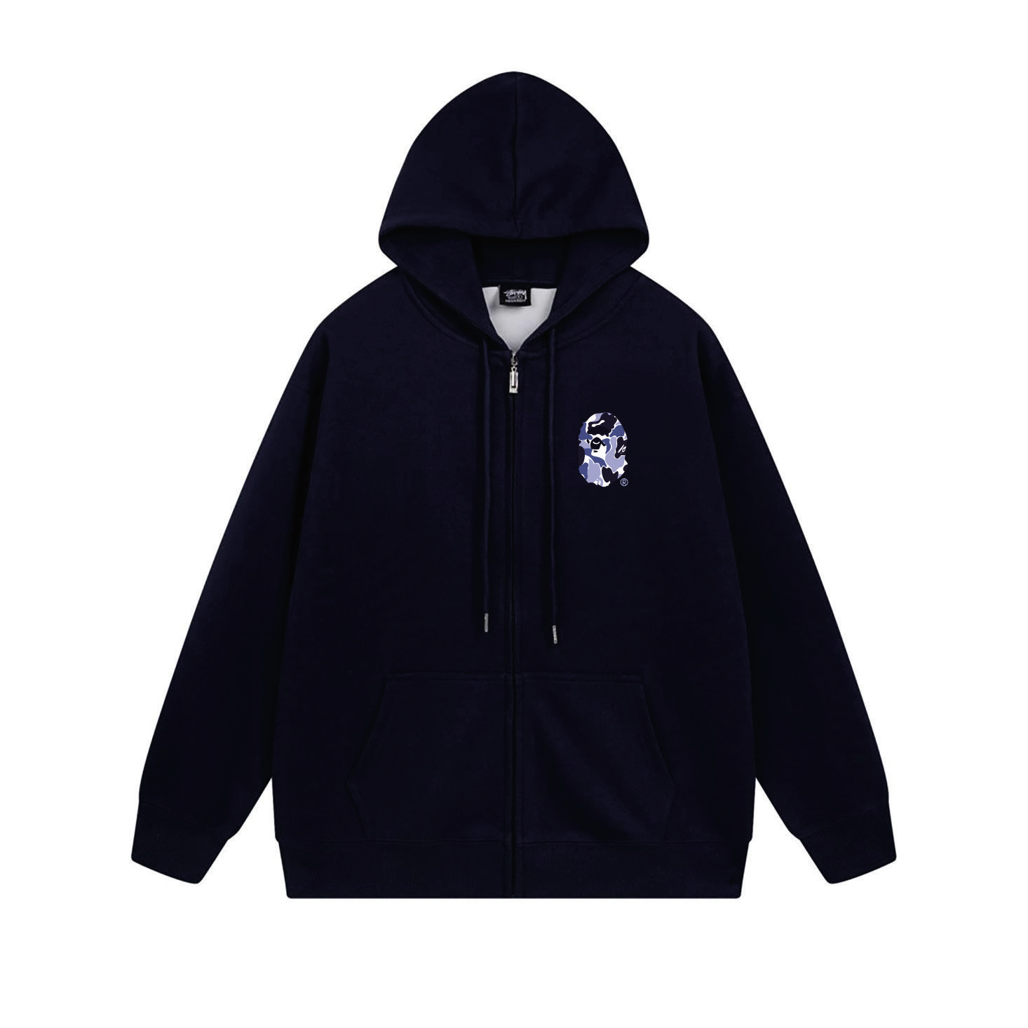 Stussy Blue Arch Portrait Full-Zip Hoodie