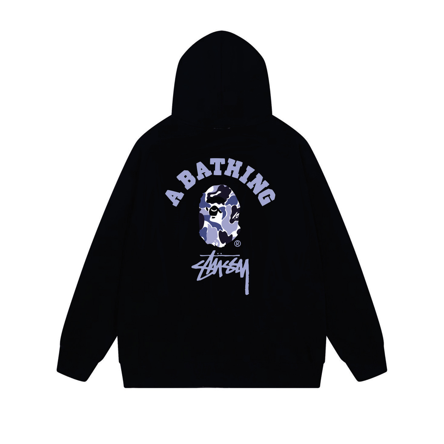 Stussy Blue Arch Portrait Full-Zip Hoodie