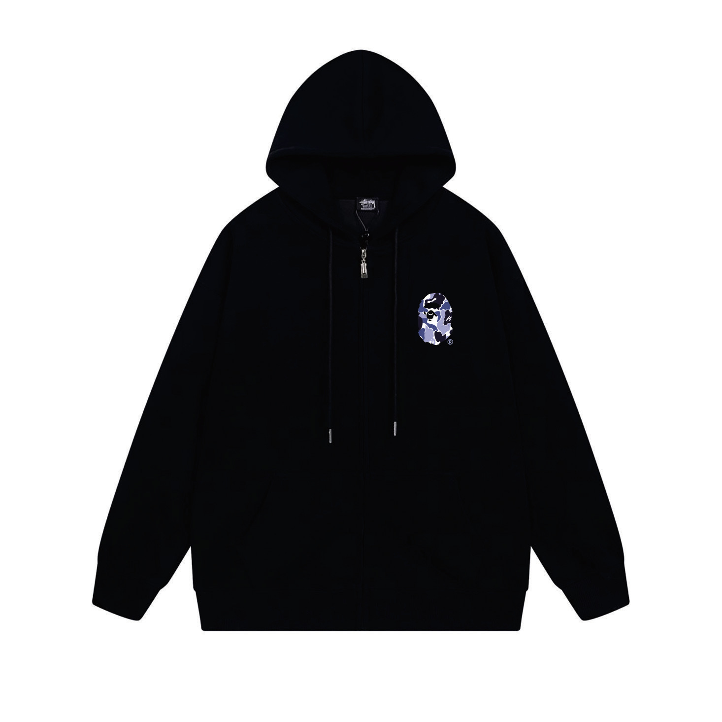 Stussy Blue Arch Portrait Full-Zip Hoodie