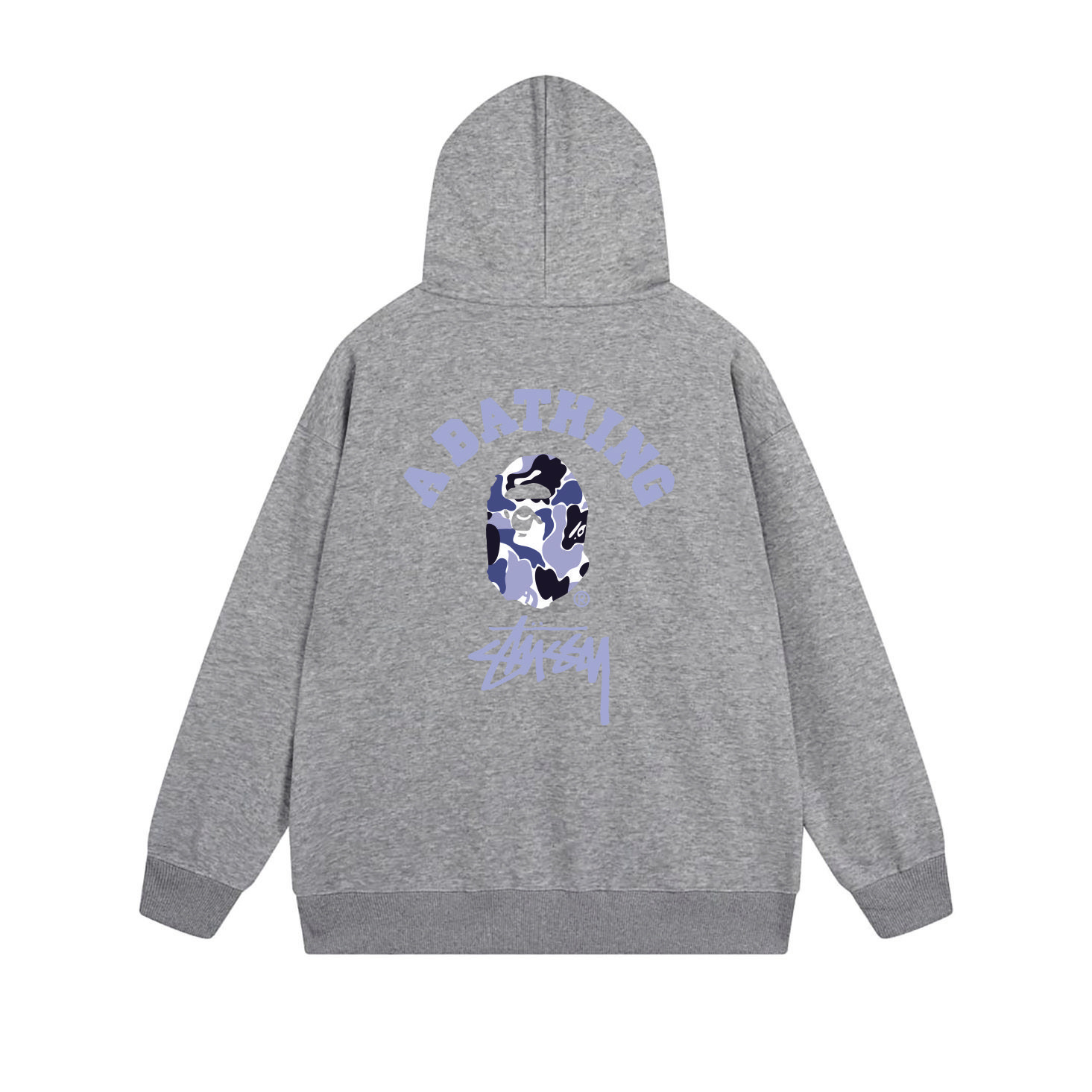 Stussy Blue Arch Portrait Full-Zip Hoodie