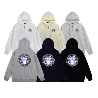 Stussy Blue Crystal Medallion Full-Zip Hoodie 01