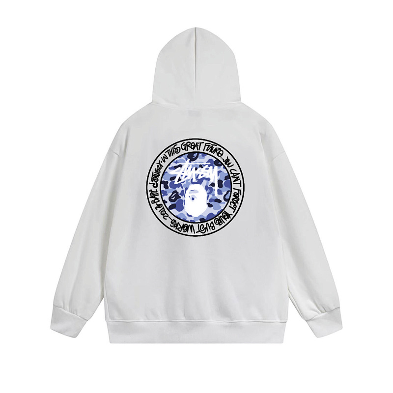 Stussy Blue Crystal Medallion Full-Zip Hoodie