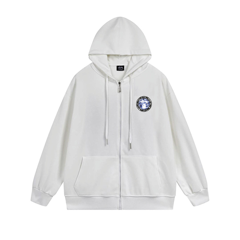 Stussy Blue Crystal Medallion Full-Zip Hoodie