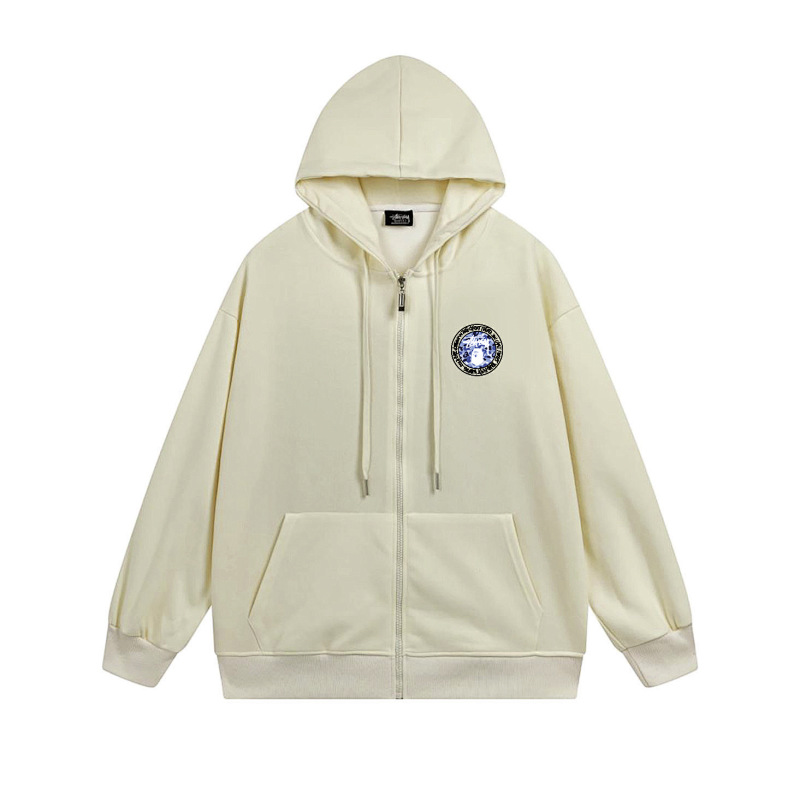 Stussy Blue Crystal Medallion Full-Zip Hoodie