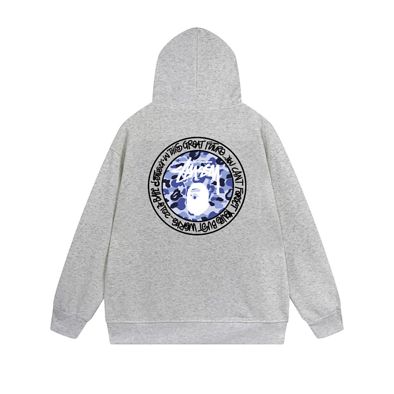 Stussy Blue Crystal Medallion Full-Zip Hoodie