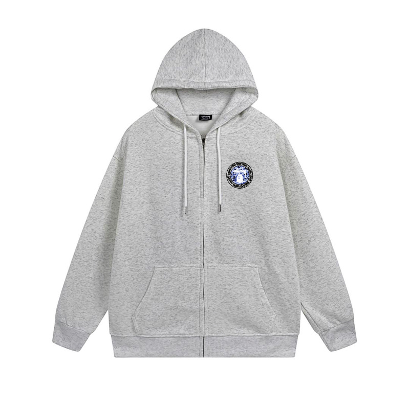 Stussy Blue Crystal Medallion Full-Zip Hoodie