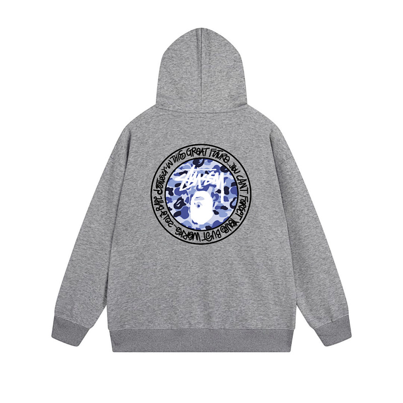Stussy Blue Crystal Medallion Full-Zip Hoodie