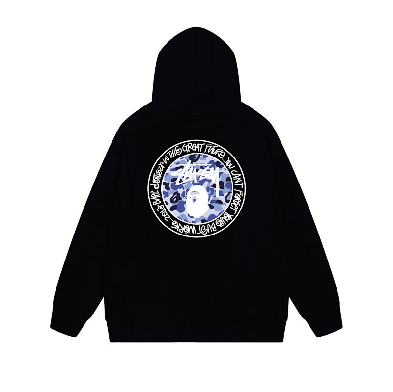 Stussy Blue Crystal Medallion Full-Zip Hoodie
