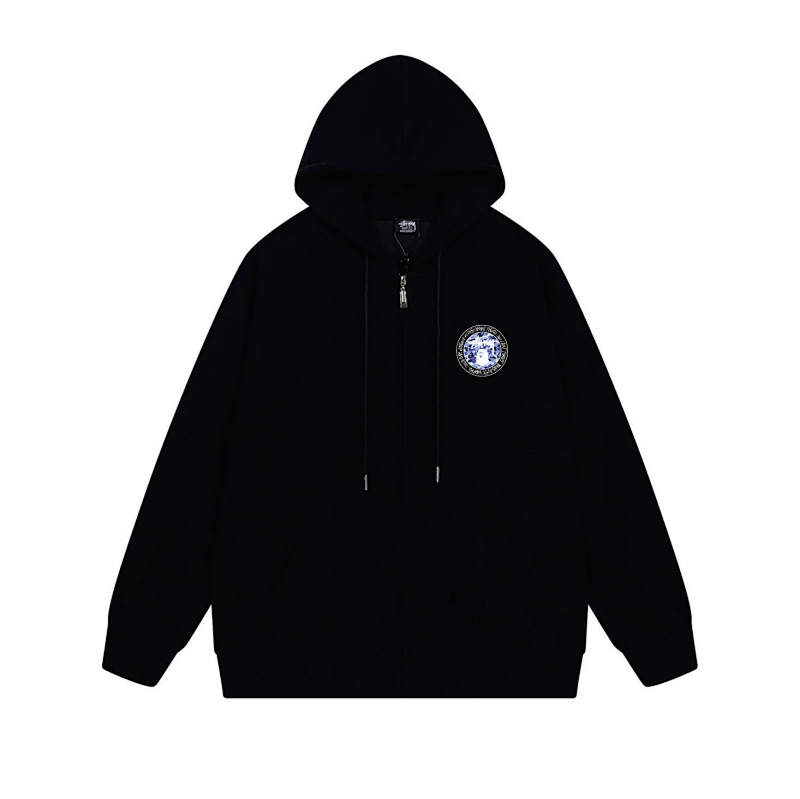 Stussy Blue Crystal Medallion Full-Zip Hoodie