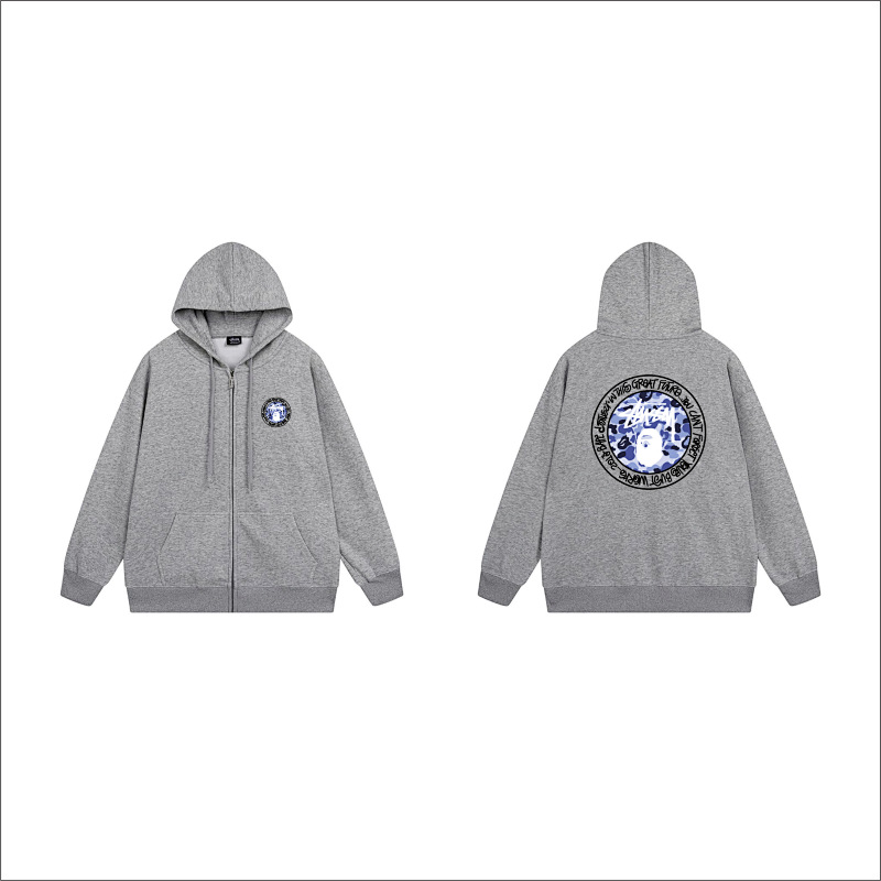Stussy Blue Crystal Medallion Full-Zip Hoodie