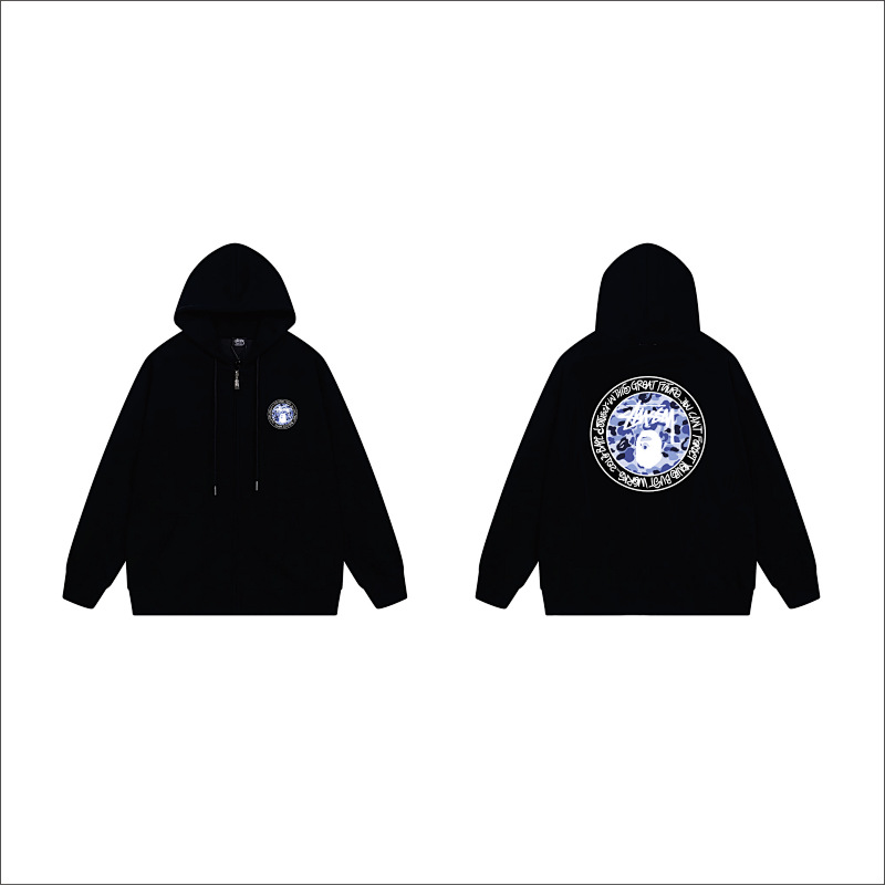 Stussy Blue Crystal Medallion Full-Zip Hoodie