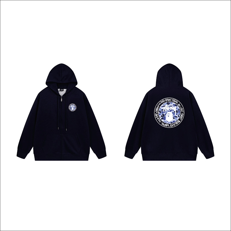 Stussy Blue Crystal Medallion Full-Zip Hoodie