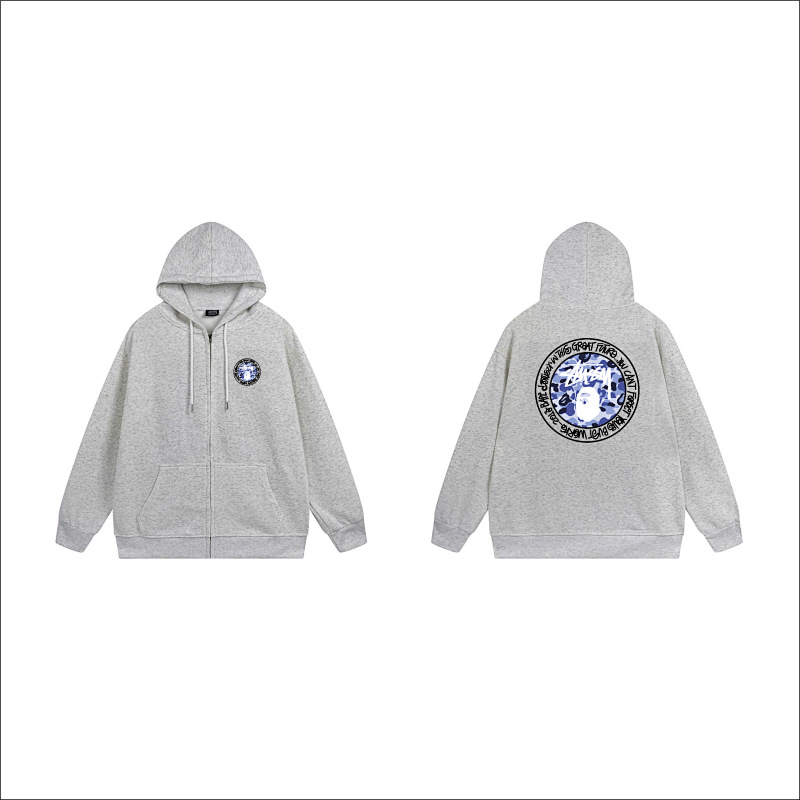 Stussy Blue Crystal Medallion Full-Zip Hoodie
