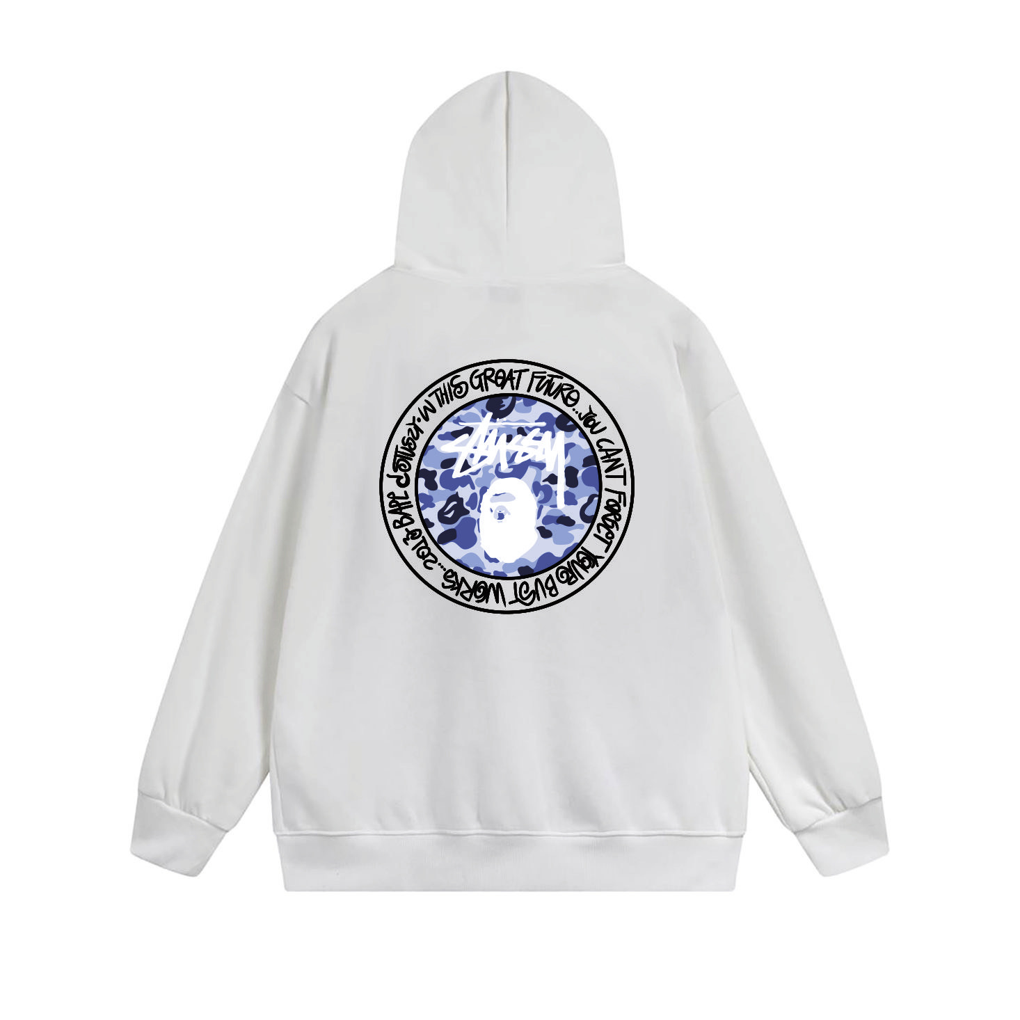Stussy Blue Crystal Medallion Full-Zip Hoodie