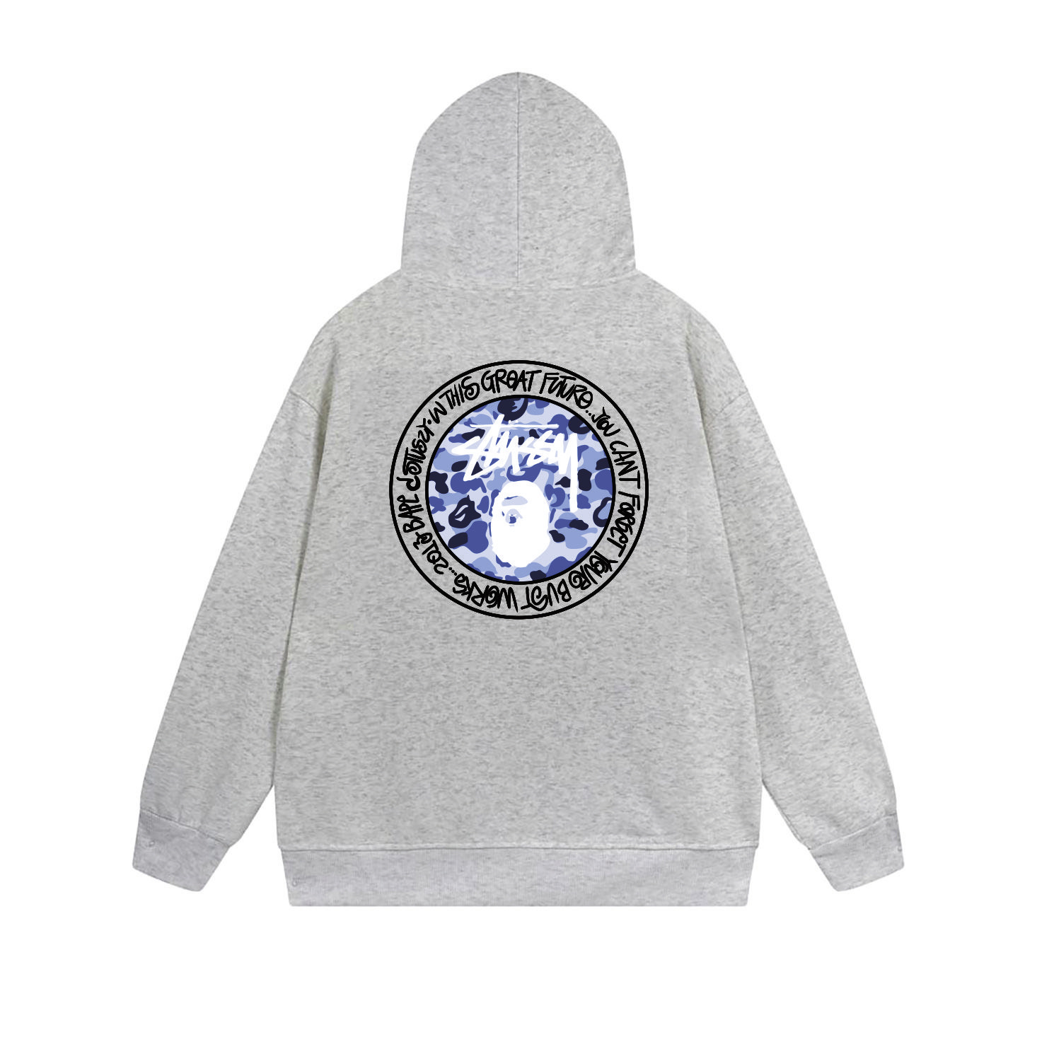 Stussy Blue Crystal Medallion Full-Zip Hoodie