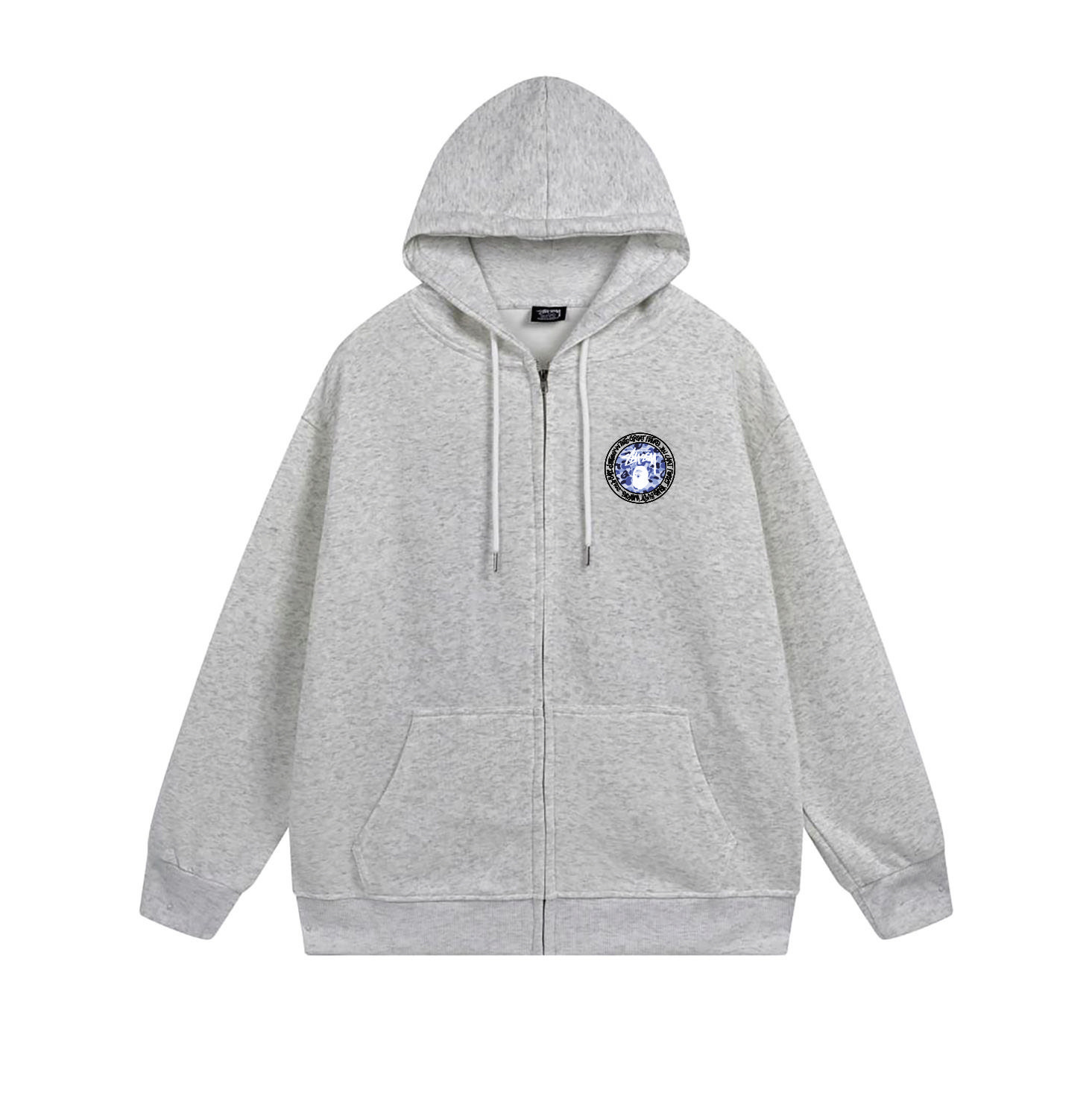Stussy Blue Crystal Medallion Full-Zip Hoodie